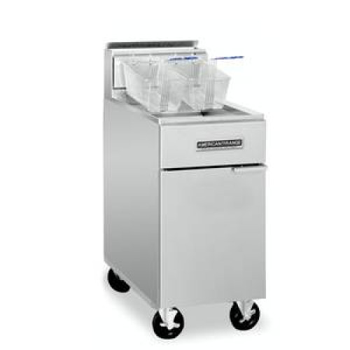 American Range AF-35/50 Gas Deep Fryers, (35-50)lb(s) Oil Capacity, Floor Model, (2)Basket(s), Natural Gas, 120k Total BTU/Hr, ETL Listed 