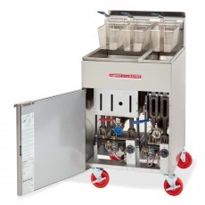 American Range AF-50/25 Gas Deep Fryers, Twin Tank (50+25)lb(s) Oil Capacity, (5)Burners, (3)Basket(s), Floor Model, Natural Gas, 200k Total BTU/Hr, ETL Listed