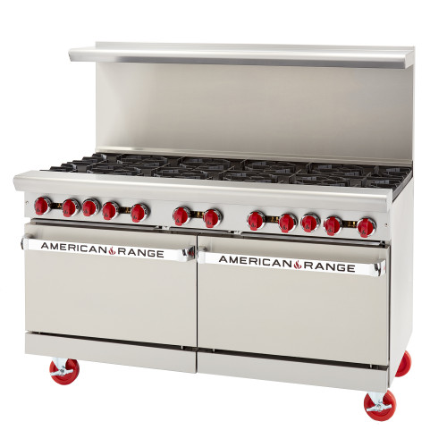 American Range® AR-10 Restaurant Ranges, 60(w) inch, (10)Burner(s), (2)Standard Oven(s), Natural Gas, 390k Total BTU/Hr, ETL Listed