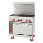 American Range ARGF-12G-4B 36 inch Commercial Gas Restaurant Range with 4 Burners, 12" Griddle and Standard Oven