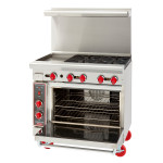 American Range ARGF-12G-4B 36 inch Commercial Gas Restaurant Range with 4 Burners, 12" Griddle and Standard Oven