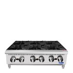 Atosa ACHP-6 36 inch wide (6)Burner(s) Countertop Hot Plate, 192k Total BTU/hr, Natural Gas, ETL Listed, 1 each