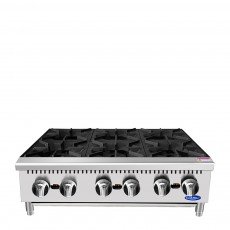 Atosa ACHP-6 36 inch wide (6)Burner(s) Countertop Hot Plate, 192k Total BTU/hr, Natural Gas, ETL Listed, 1 each