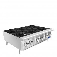 Atosa ACHP-6 36 inch wide (6)Burner(s) Countertop Hot Plate, 192k Total BTU/hr, Natural Gas, ETL Listed, 1 each