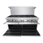 Atosa AGR-10B-NG 60(w) inch Gas Ranges, (10)Open Burner(s) w/ (2)Standard Oven Burner(s), Natural Gas, 374k Total BTU/hr, Casters, ETL Listed