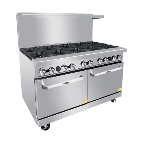 Atosa AGR-10B-NG 60(w) inch Gas Ranges, (10)Open Burner(s) w/ (2)Standard Oven Burner(s), Natural Gas, 374k Total BTU/hr, Casters, ETL Listed
