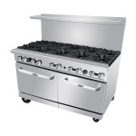 Atosa AGR-10B-NG 60(w) inch Gas Ranges, (10)Open Burner(s) w/ (2)Standard Oven Burner(s), Natural Gas, 374k Total BTU/hr, Casters, ETL Listed