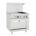 Atosa AGR-2B24GL-NG 36(w) inch Gas Range with (2)Open Burner(s) and 24 inch Left Griddle, (1)Standard Oven Burner(s),  Natural Gas, 136k Total BTU/hr, Casters, ETL Listed