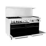 Atosa AGR-4B36GR-LP 60(w) inch Gas Range, (4)Open Burner(s) w/ 36 inch Right Griddle and (2)Standard Oven Burner(s),Liquid Propane, 257k Total BTU/hr, Casters, ETL Listed