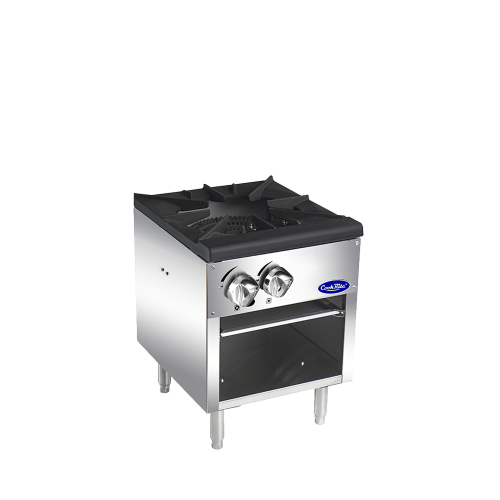 Atosa ATSP-18-1 (2)Burner(s), Single Stock Pot Stove, Standard Height 18(w) x 20-9/10(d) x 22-4/5(h) inch, Natural Gas, 80k Total BTU/hr, ETL Listed Atosa ATSP-18-1 (2)Burner(s), Single Stock Pot Stove, Standard Height 18(w) x 20-9/10(d) x 22-4/5(h) inch, Natural Gas, 80k Total BTU/hr, ETL Listed