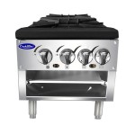 Atosa ATSP-18-2L Double Stock Pot Stove, (4)Burner(s), Low Height, Natural Gas, 1600k Total BTU/hr, ETL Listed