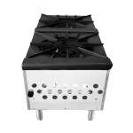 Atosa ATSP-18-2L Double Stock Pot Stove, (4)Burner(s), Low Height, Natural Gas, 1600k Total BTU/hr, ETL Listed
