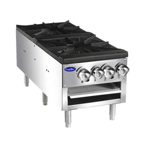 Atosa ATSP-18-2L Double Stock Pot Stove, (4)Burner(s), Low Height, Natural Gas, 1600k Total BTU/hr, ETL Listed