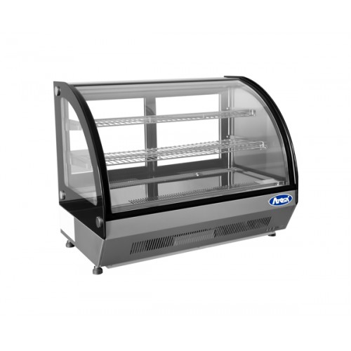 Atosa CRDC-35 27-3/5(w) inch (2)Glass Door(s) Countertop Refrigerated Curved Display Case, 3.5Cu.ft, 1/5hp, (2)Shelve(s), 115v/60/1, ETL Listed Atosa CRDC-35 27-3/5(w) inch (2)Glass Door(s) Countertop Refrigerated Curved Display Case, 3.5Cu.ft, 1/5hp, (2)Shelve(s), 115v/60/1, ETL Listed