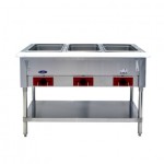 Atosa CSTEA-3C 44-1/8(w) inch Electric Steam Table, (3)Open Well(s), 15.5Cu.ft, 1500w, 120v/60/1-ph, ETL Listed