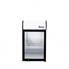 Atosa CTD-3S 18-1/8(w) inch Countertop Merchandiser Cooler w/ Lighted-Header, (1)Swing Glass Door(s), (3)Shelve(s), 2.4Cu.ft, 1/8hp, 115v/60/1-ph, ETL Listed