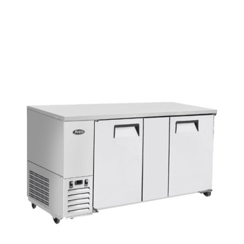 Atosa MBB69GR 68(w) inch Back Bar Cooler, (2)Solid Swing Door(s), Stainless Steel, (4)Shelve(s), 21.5Cu.ft, 1/6hp, 115v/60/1-ph, ETL Listed 