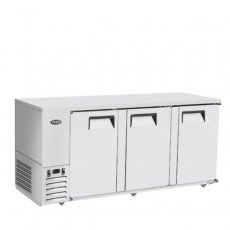 Atosa MBB90GR 89-3/10(w) inch Back Bar Cooler, (3)Solid Swing Door(s), Stainless Steel, (6)Shelve(s), 30.1Cu.ft, 1/6hp, 115v/60/1-ph, ETL Listed 