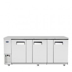 Atosa MBB90GR 89-3/10(w) inch Back Bar Cooler, (3)Solid Swing Door(s), Stainless Steel, (6)Shelve(s), 30.1Cu.ft, 1/6hp, 115v/60/1-ph, ETL Listed 