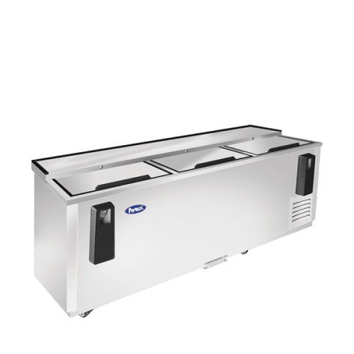 Atosa MBC80GR 80-1/2(w) inch inch Horizontal Bottle Cooler, (3)Sliding Top Door(s), (5)Wire Divider(s), 21.2Cu.ft, 1/5hp, 115v/60/1-ph, ETL Listed