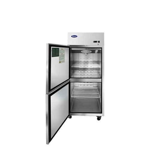 Atosa MBF8007GRL 28-3/4(w) inch Top Mount Reach-In Upright Freezer, (2)Divided Solid Swing Door(s), Left Hinged, 21.4Cu.Ft, (3)Shelve(s), 1/2hp, 115v/60/1-ph, Casters, ETL Listed, Energy Star