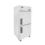 Atosa MBF8010GR 28-3/4(w) inch Top Mount Reach-In Upright Refrigerator, (2)Divided Solid Swing Door(s), Right Hinged, 21.4Cu.ft, (3)Shelve(s), 1/7hp, 115v/60/1-ph, Casters, ETL Listed, Energy Star