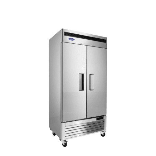 Atosa MBF8502GR 39-1/2(w) inch Bottom Mount Reach-In Upright Freezer, (2)Solid Swing Door(s), 28.5Cu.Ft, (6)Shelve(s), 3/4hp, 115v/60/1-ph, Casters, ETL Listed, Energy Star