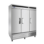 Atosa MBF8504GR 81-9/10(w) inch Bottom Mount Reach-In Upright Freezer, (3)Solid Swing Door(s), 68Cu.ft, (9)Shelve(s), 1hp, 208-230v/115/60/1-ph, Casters, ETL Listed