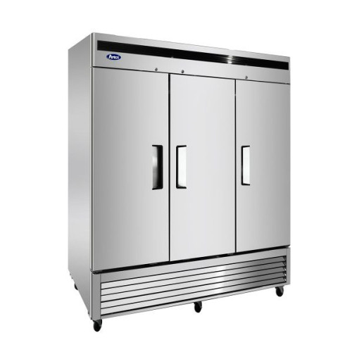 Atosa MBF8504GR 81-9/10(w) inch Bottom Mount Reach-In Upright Freezer, (3)Solid Swing Door(s), 68Cu.ft, (9)Shelve(s), 1hp, 208-230v/115/60/1-ph, Casters, ETL Listed
