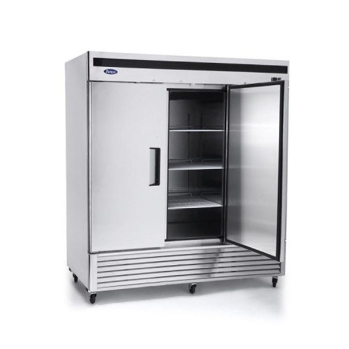 Atosa MBF8504GR 81-9/10(w) inch Bottom Mount Reach-In Upright Freezer, (3)Solid Swing Door(s), 68Cu.ft, (9)Shelve(s), 1hp, 208-230v/115/60/1-ph, Casters, ETL Listed