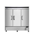 Atosa MBF8508GR 81-9/10(w) inch Bottom Mount Reach-In Upright Refrigerator, (3)Solid Swing Door(s), 68Cu.ft, (9)Shelve(s), 1/4hp, 115v/60/1-ph, Casters, ETL Listed, Energy Star