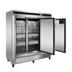 Atosa MBF8508GR 81-9/10(w) inch Bottom Mount Reach-In Upright Refrigerator, (3)Solid Swing Door(s), 68Cu.ft, (9)Shelve(s), 1/4hp, 115v/60/1-ph, Casters, ETL Listed, Energy Star
