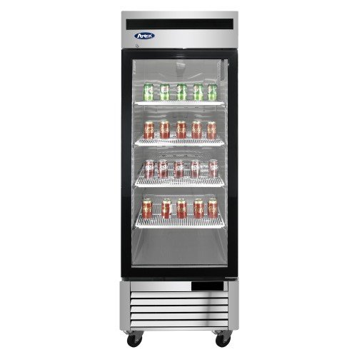 Atosa MCF8701GRL 27(w) inch Bottom Mount Reach-In Upright Freezer, (1)Glass Swing Door(s), Left Hinged, 19.1Cu.Ft, (4)Shelve(s), 1/2hp, 115v/60/1-ph, Casters, ETL Listed, Energy Star