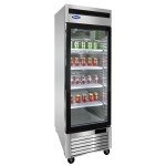 Atosa MCF8701GRL 27(w) inch Bottom Mount Reach-In Upright Freezer, (1)Glass Swing Door(s), Left Hinged, 19.1Cu.Ft, (4)Shelve(s), 1/2hp, 115v/60/1-ph, Casters, ETL Listed, Energy Star