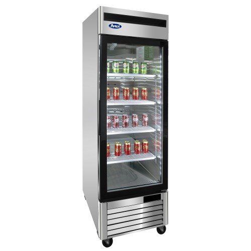 Atosa MCF8701GRL 27(w) inch Bottom Mount Reach-In Upright Freezer, (1)Glass Swing Door(s), Left Hinged, 19.1Cu.Ft, (4)Shelve(s), 1/2hp, 115v/60/1-ph, Casters, ETL Listed, Energy Star
