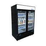 Atosa MCF8721ES 54-2/5(w) inch Bottom Mount Merchandiser Freezer, (2)Glass Swing Door(s), (8)Shelve(s), Black Exterior, 43.8Cu.ft, 3/4hp, 115v/60/1-ph, ETL Listed, Energy Star