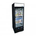 Atosa MCF8722GR 27(w) inch Bottom Mount Merchandiser Cooler, (1)Glass Swing Door(s), Right Hinged, Black Exterior Color, 19.4Cu.ft, 1/7hp, (4)Shelve(s), 115v/60/1-ph, Casters, ETL Listed, Energy Star