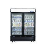 Atosa MCF8723GR 54-2/5(w) inch Bottom Mount Merchandiser Cooler, (2)Glass Swing Door(s), Black Exterior Color, 43.8Cu.ft, (8)Shelve(s), 1/5hp, 115v/60/1-ph, ETL Listed, Energy Star