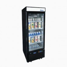 Atosa MCF8726GR 24-1/5(w) inch Bottom Mount Merchandiser Refrigerator, (1)Glass Swing Door(s), Black Exterior Color, (3)Shelve(s), 8.3Cu.ft, 1/7hp, 115v/60/1-ph, ETL Listed