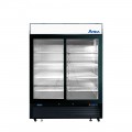 Atosa MCF8727GR 54-2/5(w) inch Bottom Mount Merchandiser Refrigerator, (2)Sliding Glass Door(s), Black Exterior Color, 44.9Cu.ft, (8)Shelve(s), 1/4hp, 115v/60/1-ph, ETL Listed