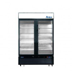 Atosa MCF8732GR 39-1/2(w) inch Bottom Mount Merchandiser Freezer, (2)Glass Swing Door(s), (8)Shelve(s), Black Exterior, 28.5Cu.ft, 3/4hp, 115v/60/1-ph, ETL Listed, Energy Star