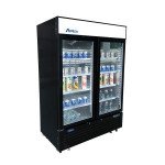 Atosa MCF8732GR 39-1/2(w) inch Bottom Mount Merchandiser Freezer, (2)Glass Swing Door(s), (8)Shelve(s), Black Exterior, 28.5Cu.ft, 3/4hp, 115v/60/1-ph, ETL Listed, Energy Star