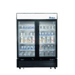Atosa MCF8732GR 39-1/2(w) inch Bottom Mount Merchandiser Freezer, (2)Glass Swing Door(s), (8)Shelve(s), Black Exterior, 28.5Cu.ft, 3/4hp, 115v/60/1-ph, ETL Listed, Energy Star