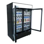 Atosa MCF8732GR 39-1/2(w) inch Bottom Mount Merchandiser Freezer, (2)Glass Swing Door(s), (8)Shelve(s), Black Exterior, 28.5Cu.ft, 3/4hp, 115v/60/1-ph, ETL Listed, Energy Star