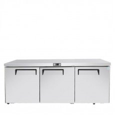 Atosa MGF38404GR 72-7/10 wide (3)Door(s) Undercounter Refrigerator, 21.1Cu.ft, (3)Shelve(s), 1/5hp, 115v, Casters, ETL Listed