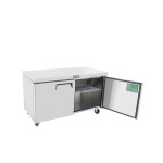 Atosa MGF8407GR 60-1/5 inch wide (2) Door(s) Undercounter Freezer, 17.2Cu.ft, (2)Shelve(s), 1/4hp, 115v/60/1, Casters, ETL Listed
