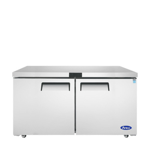 Atosa MGF8407GR 60-1/5 inch wide (2) Door(s) Undercounter Freezer, 17.2Cu.ft, (2)Shelve(s), 1/4hp, 115v/60/1, Casters, ETL Listed