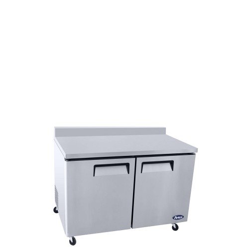 Atosa MGF8409GR 48-3/10(w) inch Worktop Refrigerators w/ Backsplash, (2)Solid Swing Door(s), (2)Shelve(s), 13.4Cu.ft, 1/7hp, 115v/60/1-ph, ETL Listed, Energy Star