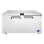 Atosa MGF8410GR Worktop Refrigerators, 60-1/5(w) inch, (2)Door(s), 17.2Cu.ft, (2)Shelve(s), 1/5hp, 115v/60/1-ph, Casters, ETL Listed