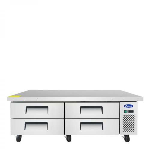 Atosa MGF8453GR 71-1/2(w) inch Refrigerated Chef Base, 4)Drawer(s), 12.1Cu.ft, 1/7hp, 115v/60/1-ph, ETL Listed, Energy Star